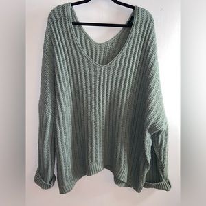 Knitted V Neck Sweatshirt